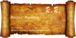 Raisz Renáta névjegykártya